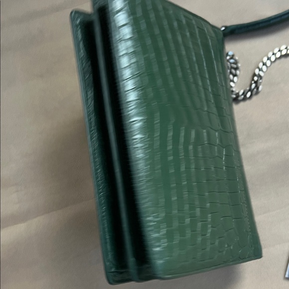 Yves Saint Laurent Dark Green Croc-Embossed Crossbody Bag - Picture 8 of 13